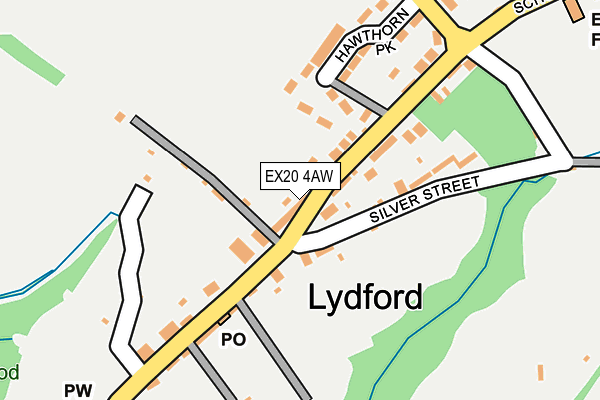 EX20 4AW map - OS OpenMap – Local (Ordnance Survey)