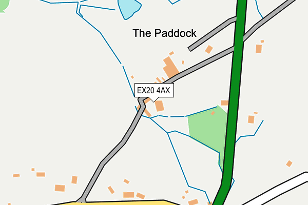 EX20 4AX map - OS OpenMap – Local (Ordnance Survey)