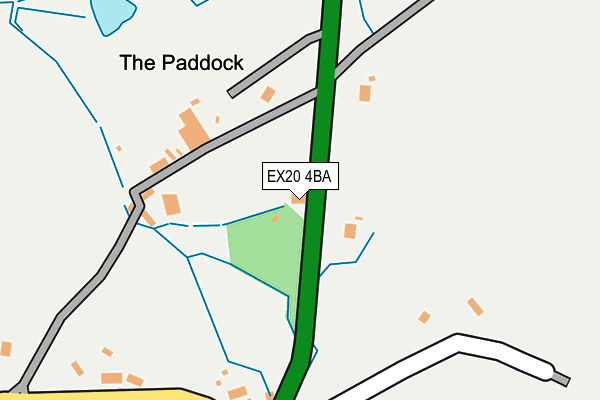 EX20 4BA map - OS OpenMap – Local (Ordnance Survey)