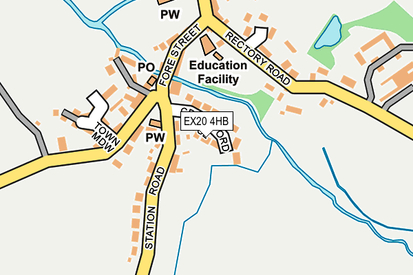 EX20 4HB map - OS OpenMap – Local (Ordnance Survey)