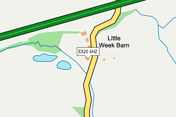 EX20 4HZ map - OS OpenMap – Local (Ordnance Survey)