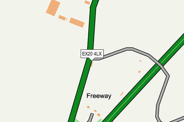 EX20 4LX map - OS OpenMap – Local (Ordnance Survey)