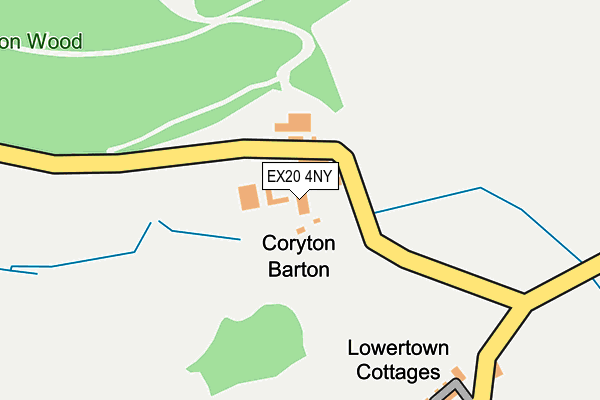 EX20 4NY map - OS OpenMap – Local (Ordnance Survey)