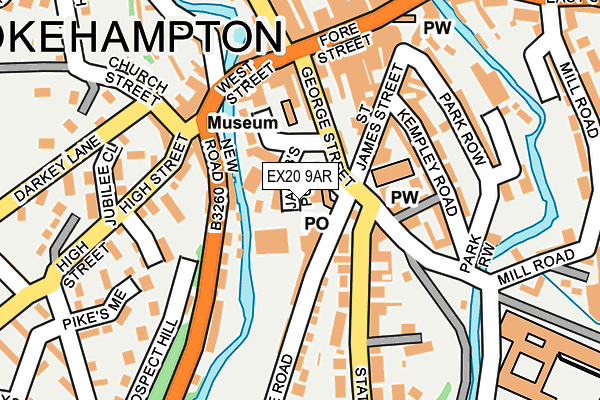 EX20 9AR map - OS OpenMap – Local (Ordnance Survey)