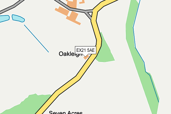 EX21 5AE map - OS OpenMap – Local (Ordnance Survey)