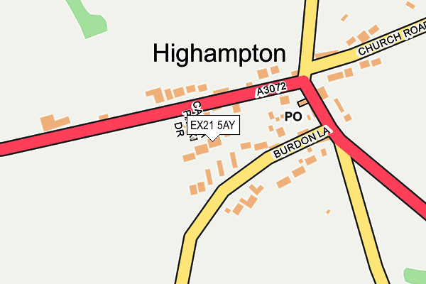 EX21 5AY map - OS OpenMap – Local (Ordnance Survey)