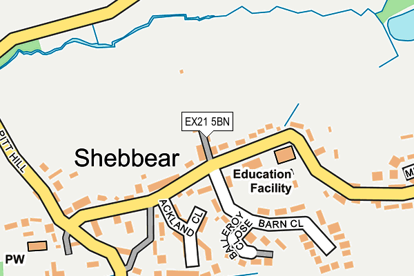 EX21 5BN map - OS OpenMap – Local (Ordnance Survey)