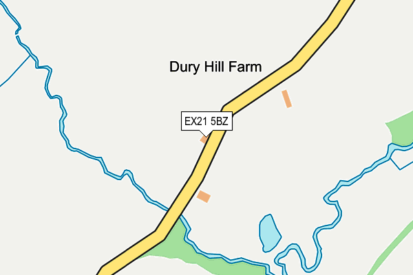 EX21 5BZ map - OS OpenMap – Local (Ordnance Survey)