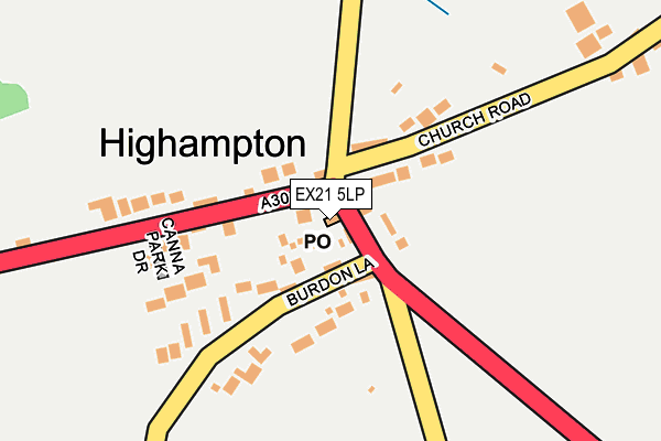 EX21 5LP map - OS OpenMap – Local (Ordnance Survey)