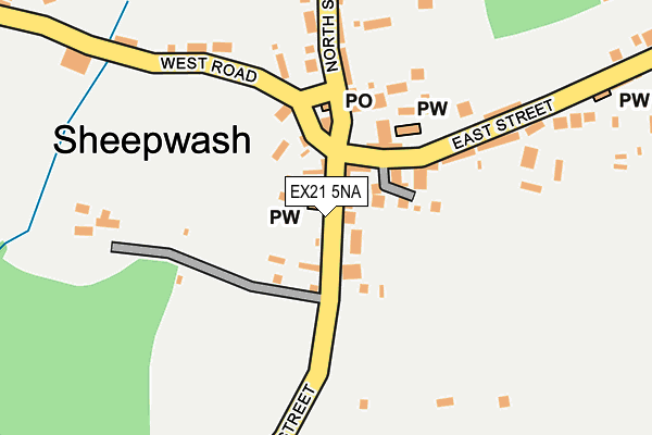 EX21 5NA map - OS OpenMap – Local (Ordnance Survey)