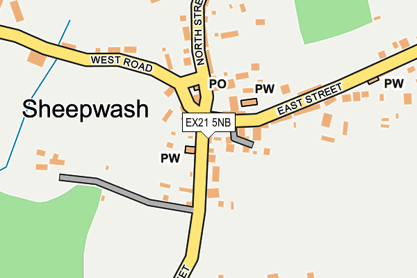 EX21 5NB map - OS OpenMap – Local (Ordnance Survey)