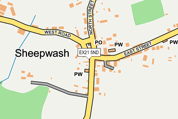 EX21 5ND map - OS OpenMap – Local (Ordnance Survey)