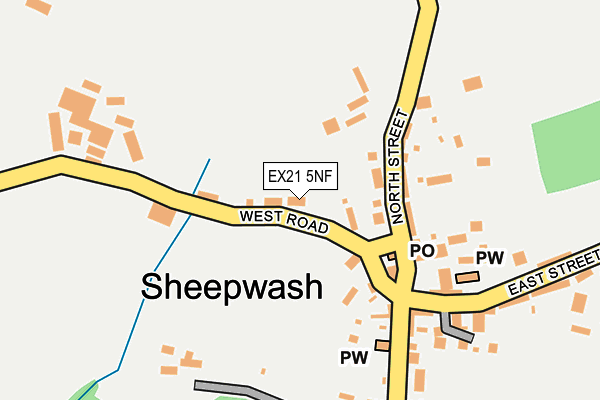 EX21 5NF map - OS OpenMap – Local (Ordnance Survey)