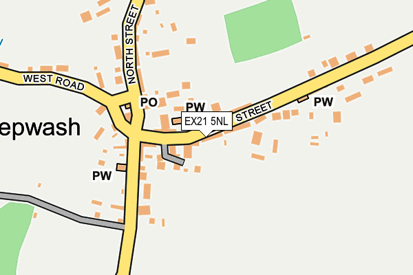 EX21 5NL map - OS OpenMap – Local (Ordnance Survey)