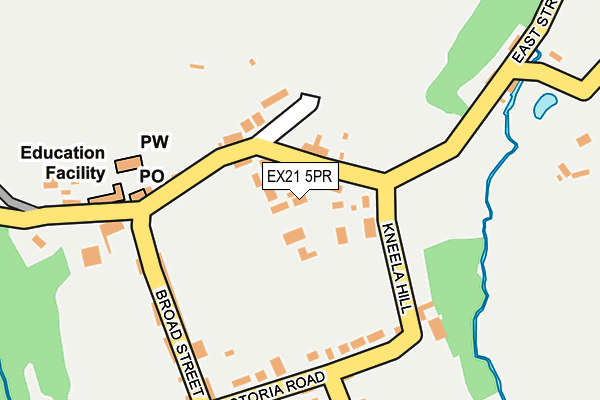 EX21 5PR map - OS OpenMap – Local (Ordnance Survey)