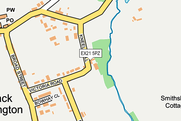 EX21 5PZ map - OS OpenMap – Local (Ordnance Survey)
