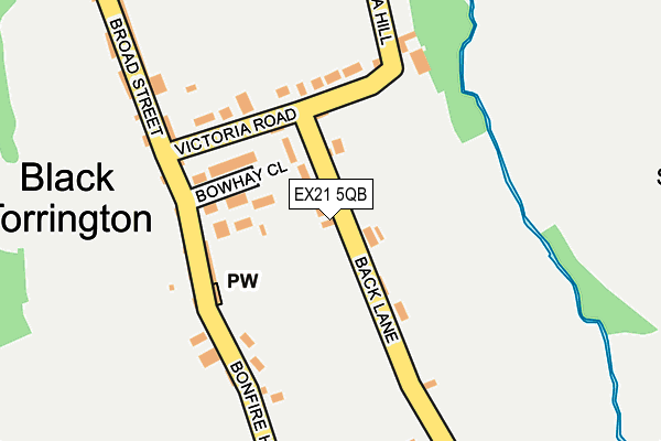 EX21 5QB map - OS OpenMap – Local (Ordnance Survey)