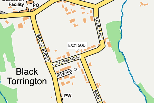 EX21 5QD map - OS OpenMap – Local (Ordnance Survey)