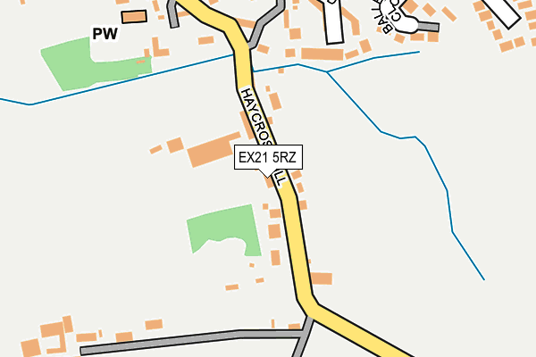 EX21 5RZ map - OS OpenMap – Local (Ordnance Survey)