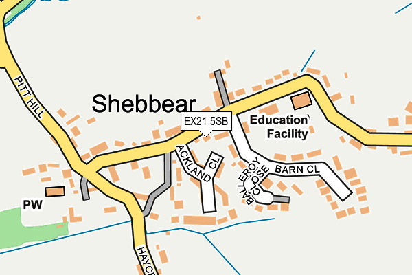 EX21 5SB map - OS OpenMap – Local (Ordnance Survey)