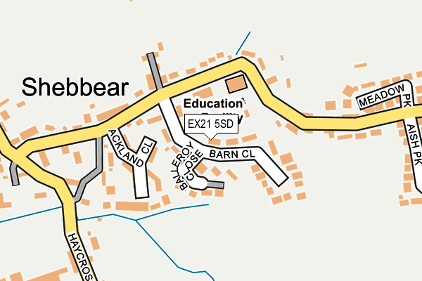 EX21 5SD map - OS OpenMap – Local (Ordnance Survey)