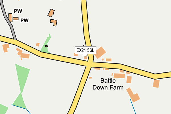 EX21 5SL map - OS OpenMap – Local (Ordnance Survey)