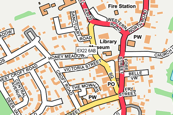EX22 6AB map - OS OpenMap – Local (Ordnance Survey)