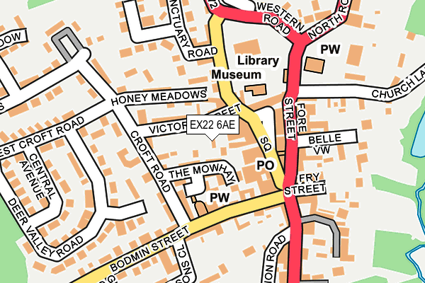 EX22 6AE map - OS OpenMap – Local (Ordnance Survey)