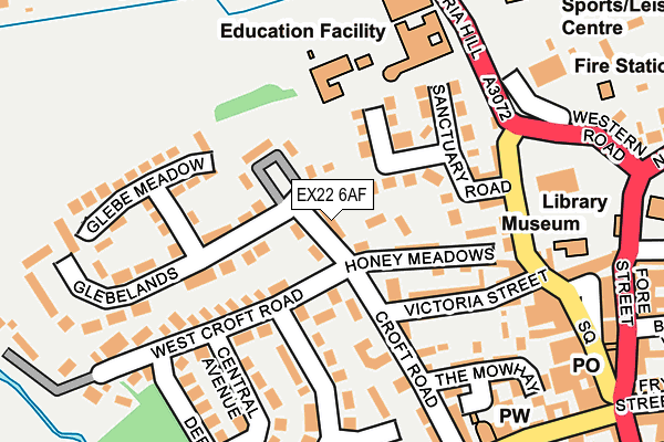 EX22 6AF map - OS OpenMap – Local (Ordnance Survey)