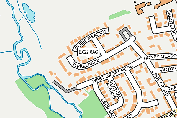 EX22 6AG map - OS OpenMap – Local (Ordnance Survey)
