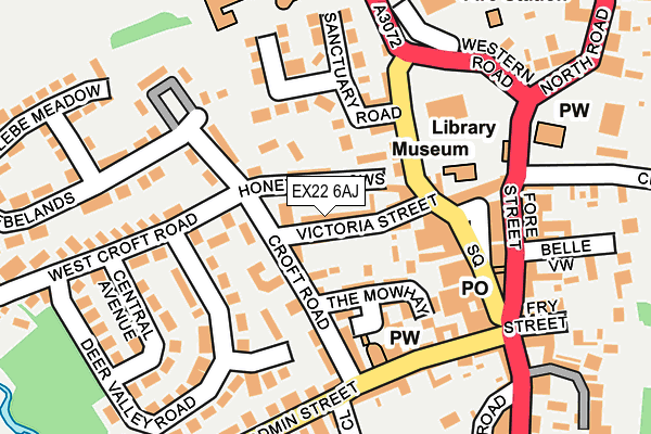 EX22 6AJ map - OS OpenMap – Local (Ordnance Survey)