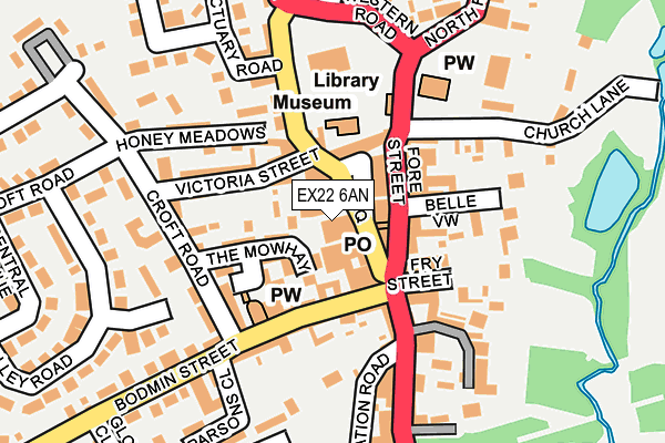 EX22 6AN map - OS OpenMap – Local (Ordnance Survey)