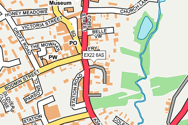 EX22 6AS map - OS OpenMap – Local (Ordnance Survey)