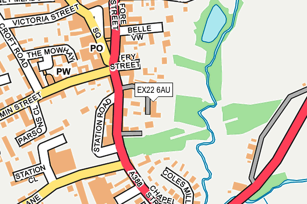 EX22 6AU map - OS OpenMap – Local (Ordnance Survey)