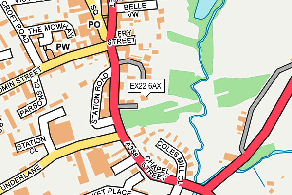 EX22 6AX map - OS OpenMap – Local (Ordnance Survey)