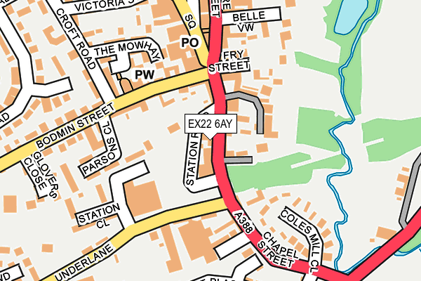 EX22 6AY map - OS OpenMap – Local (Ordnance Survey)