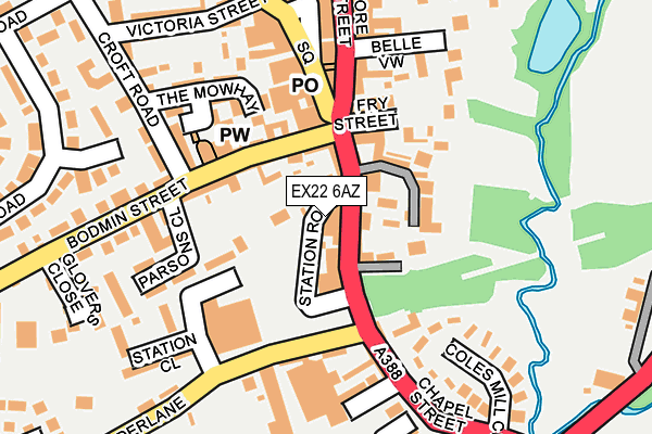 EX22 6AZ map - OS OpenMap – Local (Ordnance Survey)