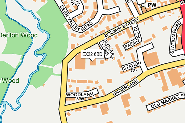 EX22 6BD map - OS OpenMap – Local (Ordnance Survey)