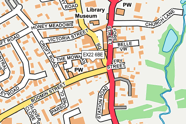 EX22 6BE map - OS OpenMap – Local (Ordnance Survey)