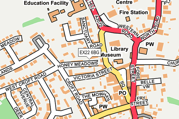 EX22 6BG map - OS OpenMap – Local (Ordnance Survey)
