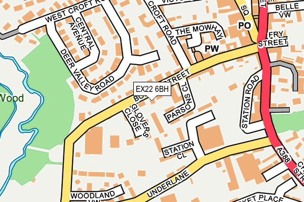 EX22 6BH map - OS OpenMap – Local (Ordnance Survey)