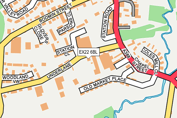 EX22 6BL map - OS OpenMap – Local (Ordnance Survey)