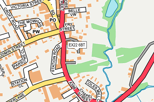 EX22 6BT map - OS OpenMap – Local (Ordnance Survey)