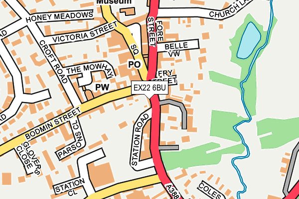 EX22 6BU map - OS OpenMap – Local (Ordnance Survey)