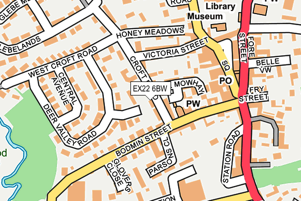EX22 6BW map - OS OpenMap – Local (Ordnance Survey)