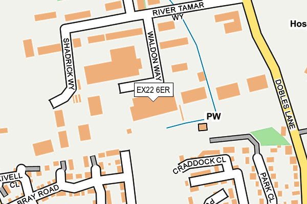 EX22 6ER map - OS OpenMap – Local (Ordnance Survey)