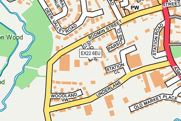 EX22 6EU map - OS OpenMap – Local (Ordnance Survey)