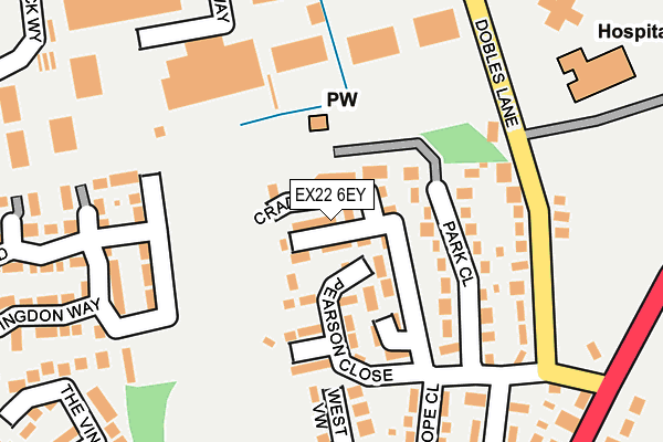 EX22 6EY map - OS OpenMap – Local (Ordnance Survey)