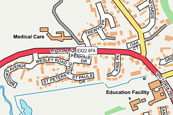 EX22 6FA map - OS OpenMap – Local (Ordnance Survey)