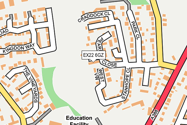 EX22 6GZ map - OS OpenMap – Local (Ordnance Survey)
